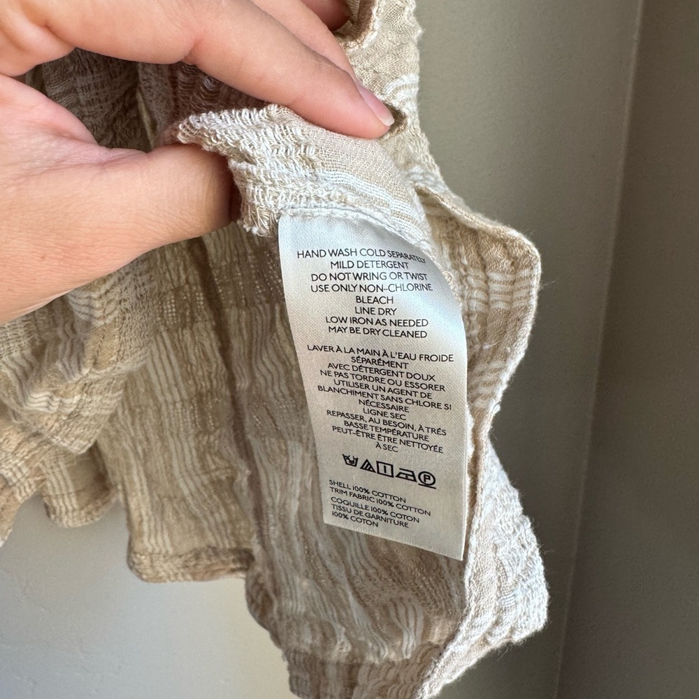 Pilcro by Anthropologie Sleeveless Seaside Collard Swing Boho Blouse Cream S - Picture 6 of 7